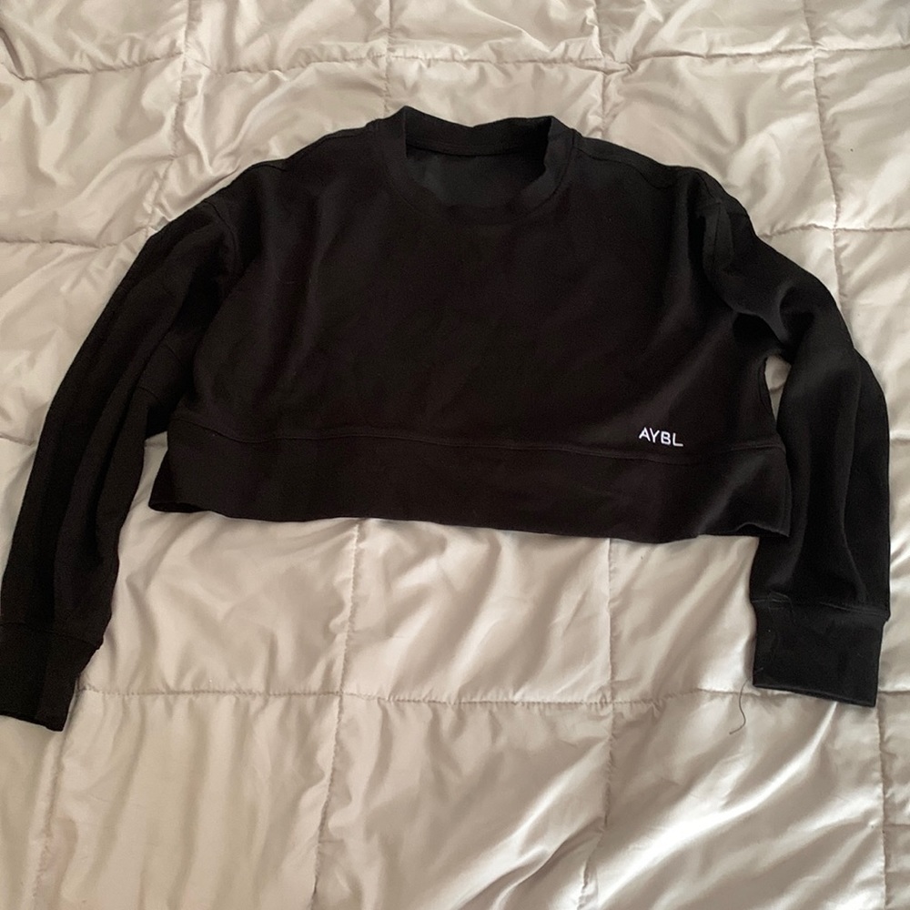 Black Cropped Oversized Long Sleeve
